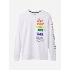 SmileyWorld Men’s XL Tall White Graphic Long Sleeve Shirt Pride Collection NWOT